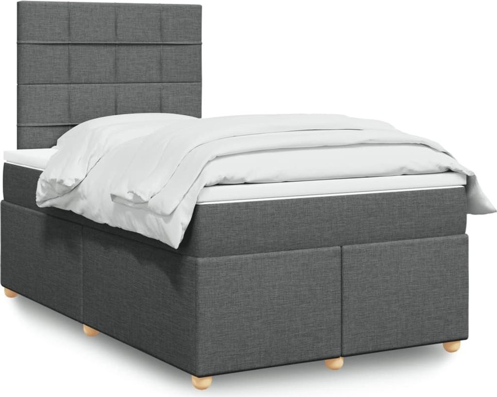 "2026 Promotion" Boxspringbett mit Matratze - Dunkelgrau - 120x190 cm - Stoff - Polsterbett CC15236