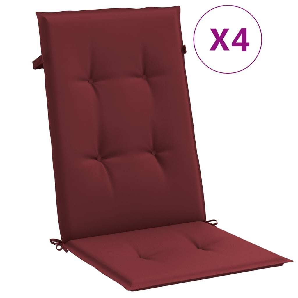 vidaXL Hochlehner-Auflagen 4 Stk. Melange Weinrot 120x50x4 Produktbild 