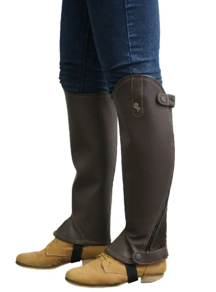 Chaps cuir véritable marron taille L avec fermeture éclair renforcée - 5