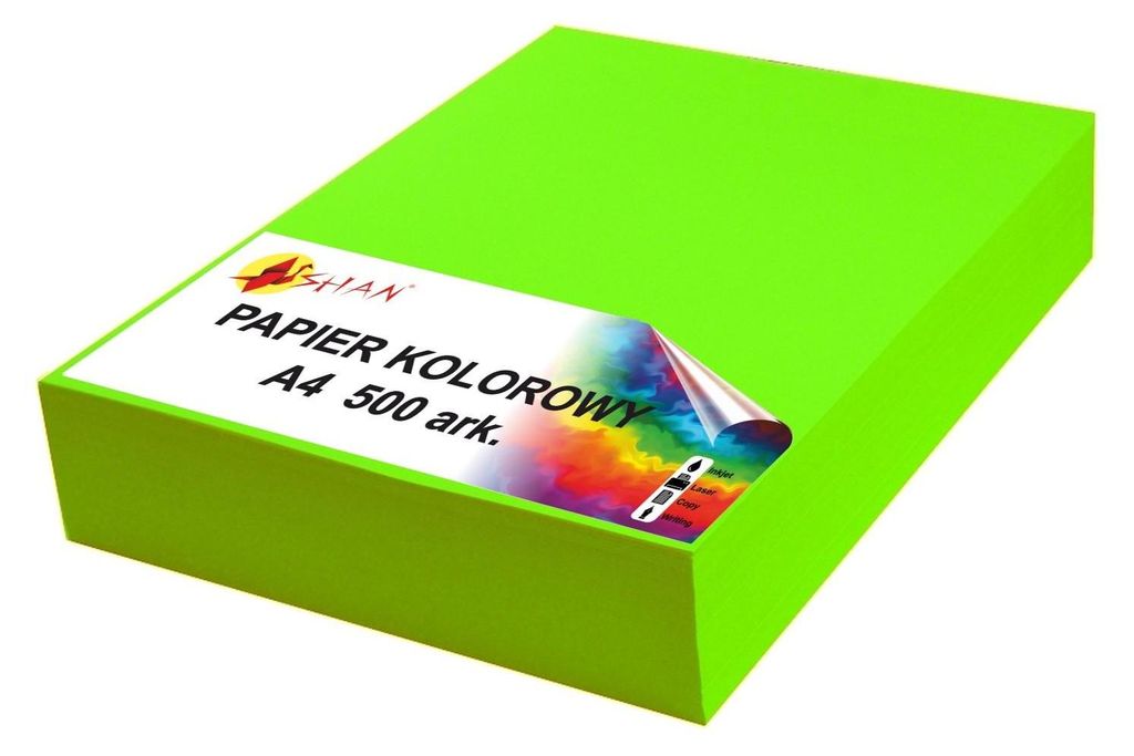 Carta colorata A4 80g verde fluo 500 fogli Immagine del prodotto 