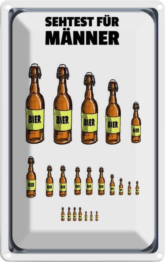 vianmo Blechschild 18x12 cm Alkohol Sehtest für Männer Produktbild 