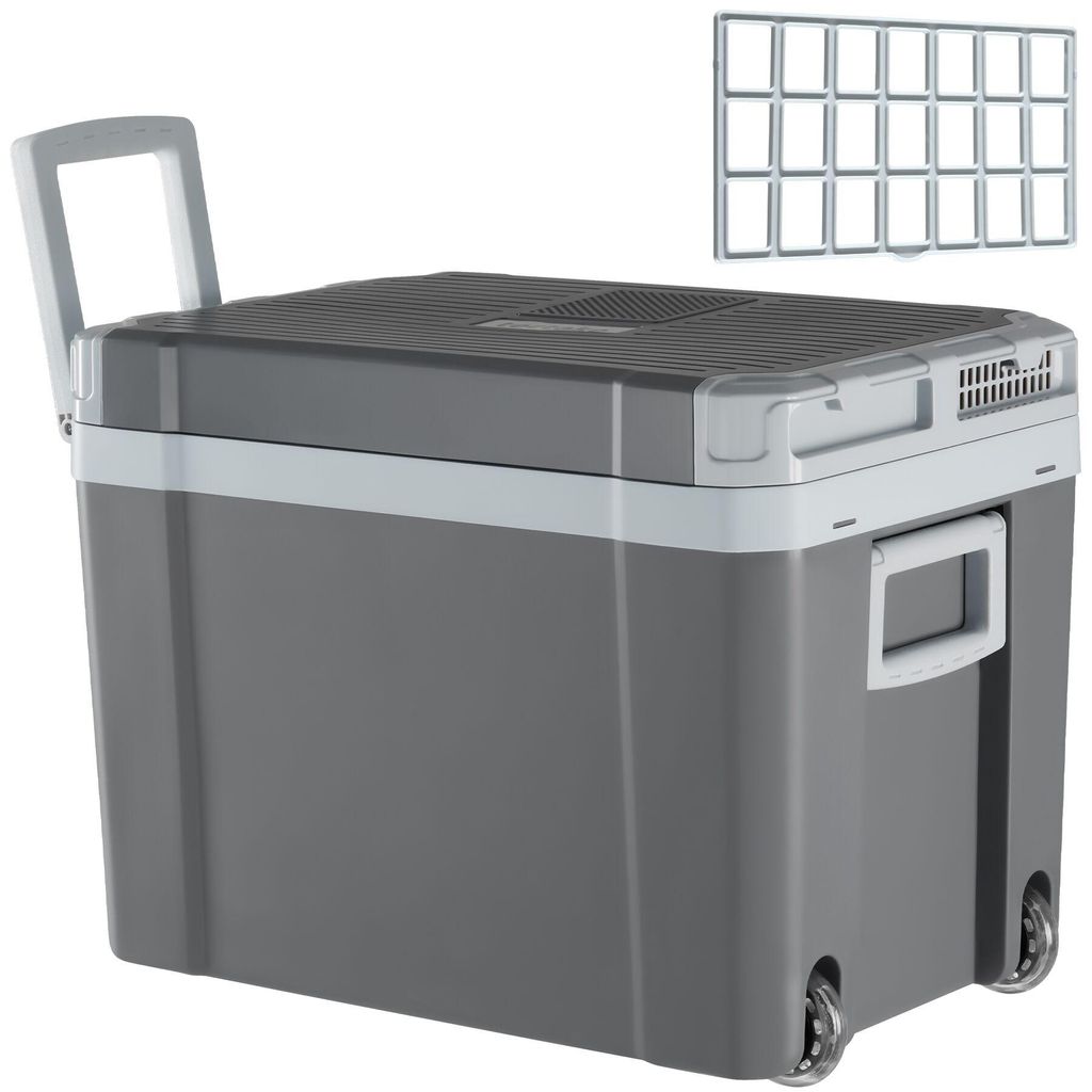 tectake®️ Elektrische Kühl- und Wärmebox 35l mit Rollen und Produktbild 