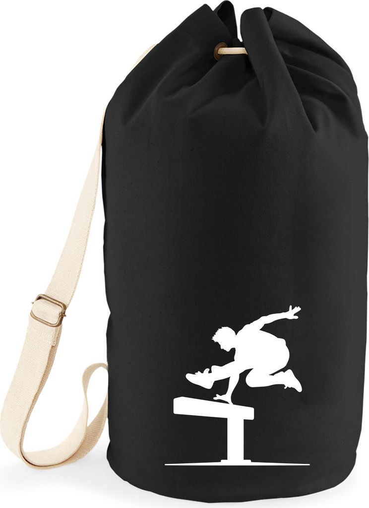 Huuraa Seesack Parkour Freerunning 20 Liter Black Baumwolle Rucksack Geschenkidee