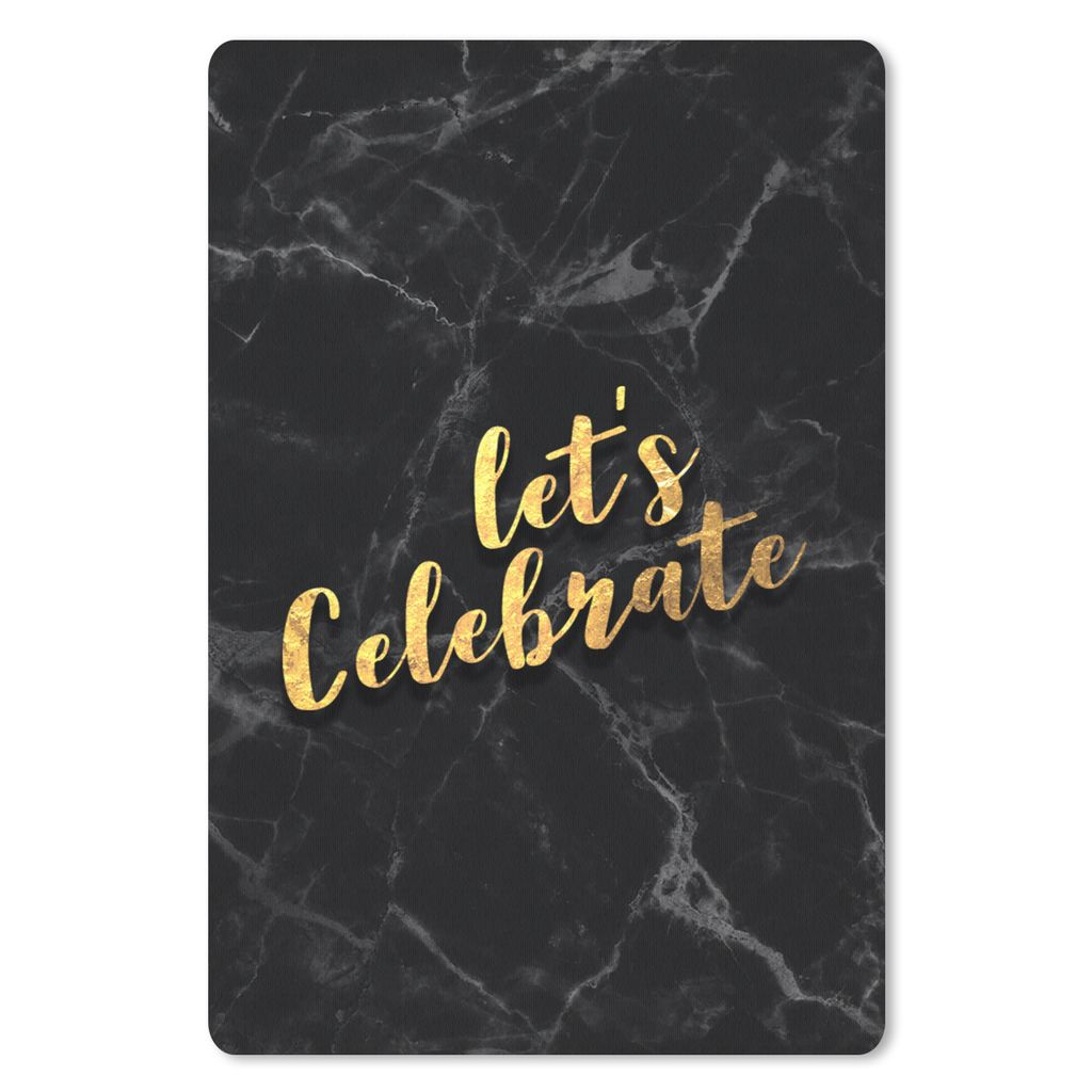 MuchoWow Mauspad Mousepad Zitat - Party - Gold - Marmor 40x60 cm - Mousepads - Maus Mat - Pad - Mausunterlage - Schreibtisch Accesoire
