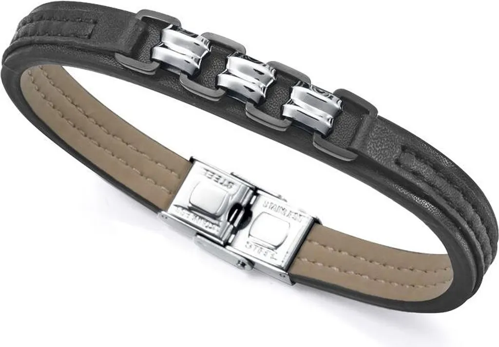 Bracciale Magnum 15151P01010 in Vera Pelle Uomo - Stile Elegante Nero