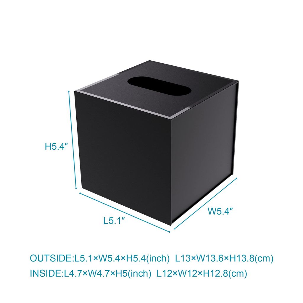 Transparente Taschentuchbox Mit Holzdeckel – 13x13x13 Cm Für Küche & Bad