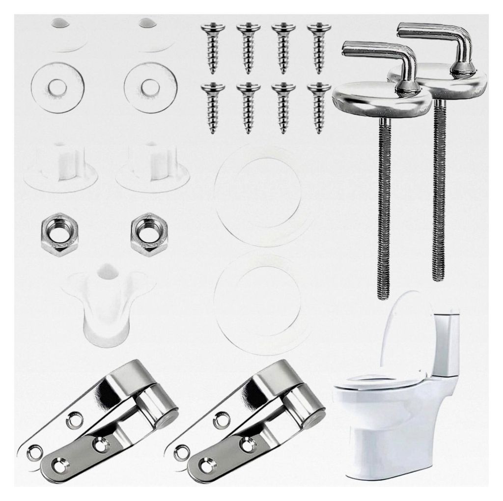 2 Stück WC-Sitz-Befestigung, Universelle WC-Sitz-Scharniere, WC-Sitz-Ersatzteile aus Edelstahl, Toilettensitz-Befestigungsschrauben, Toilettendeck...