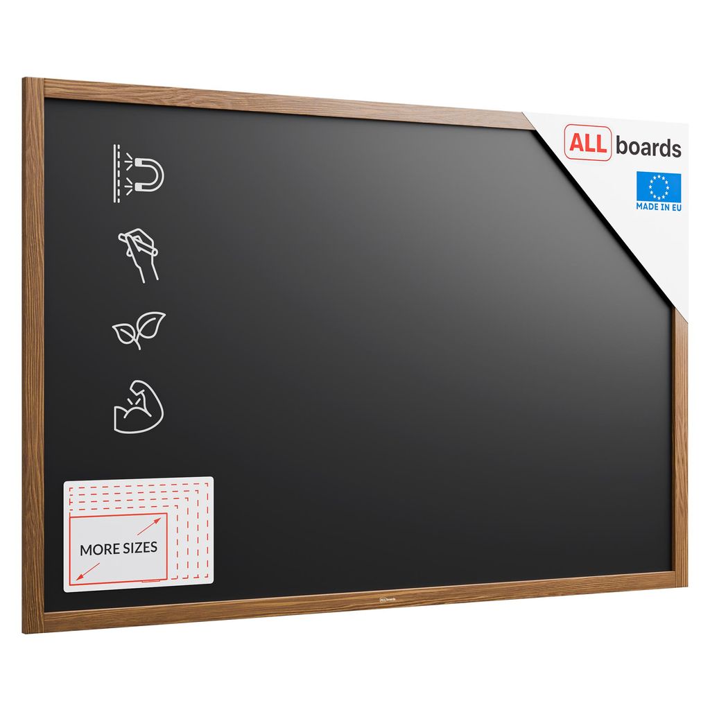 Lavagna MAGNETICA nera da gesso in cornice di legno 150x100 Immagine del prodotto 