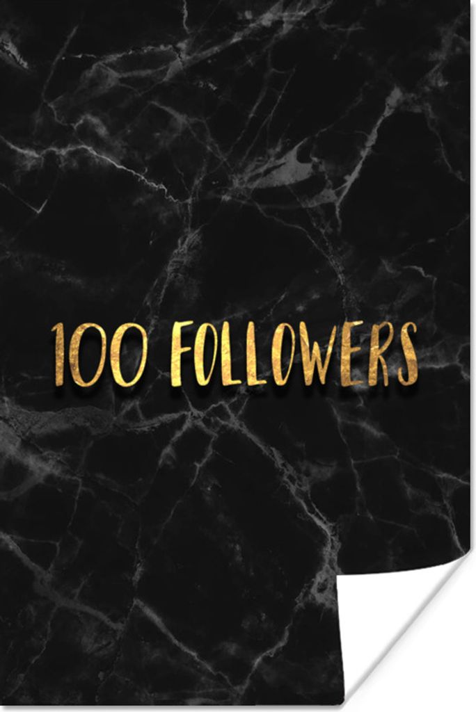 MuchoWow Poster Soziale Medien - Instagram - Gold - Marmor 80x120 cm - Papierdruck