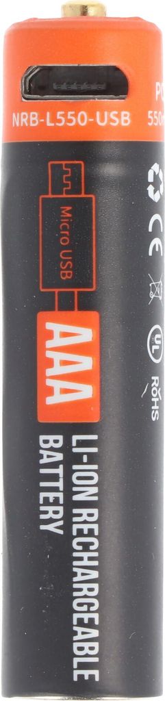Rundzelle AAA, Li-ion, 1,5V, 550mAh, 0,8Wh, mit Produktbild 