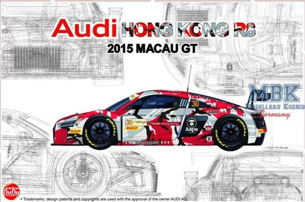 Audi R8 Macau 2015 NuNu 24028 : Maquette réaliste sans défauts