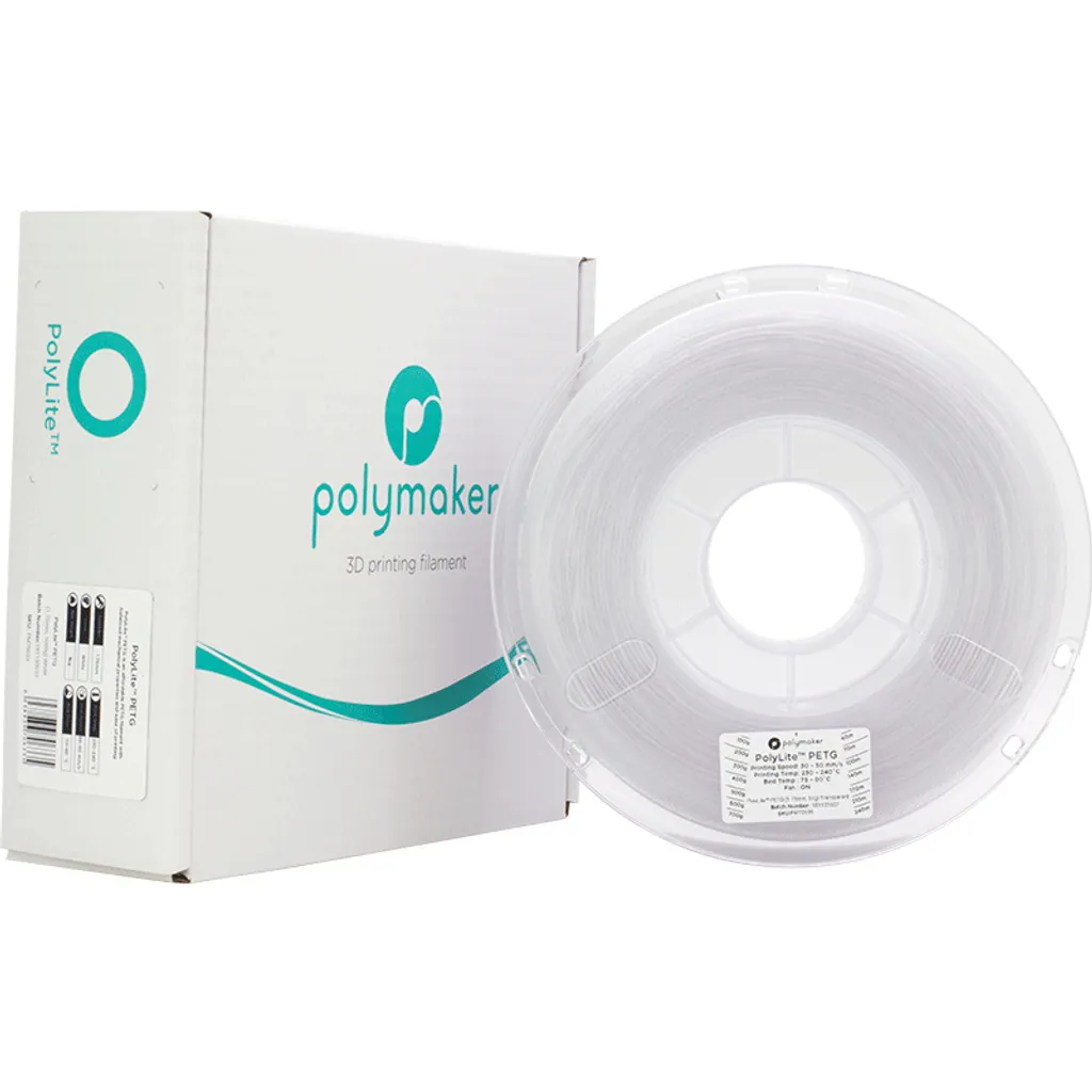Polymaker PolyLite PETG Filamento 3D Bianco - Estetica e Durata 1kg - 4