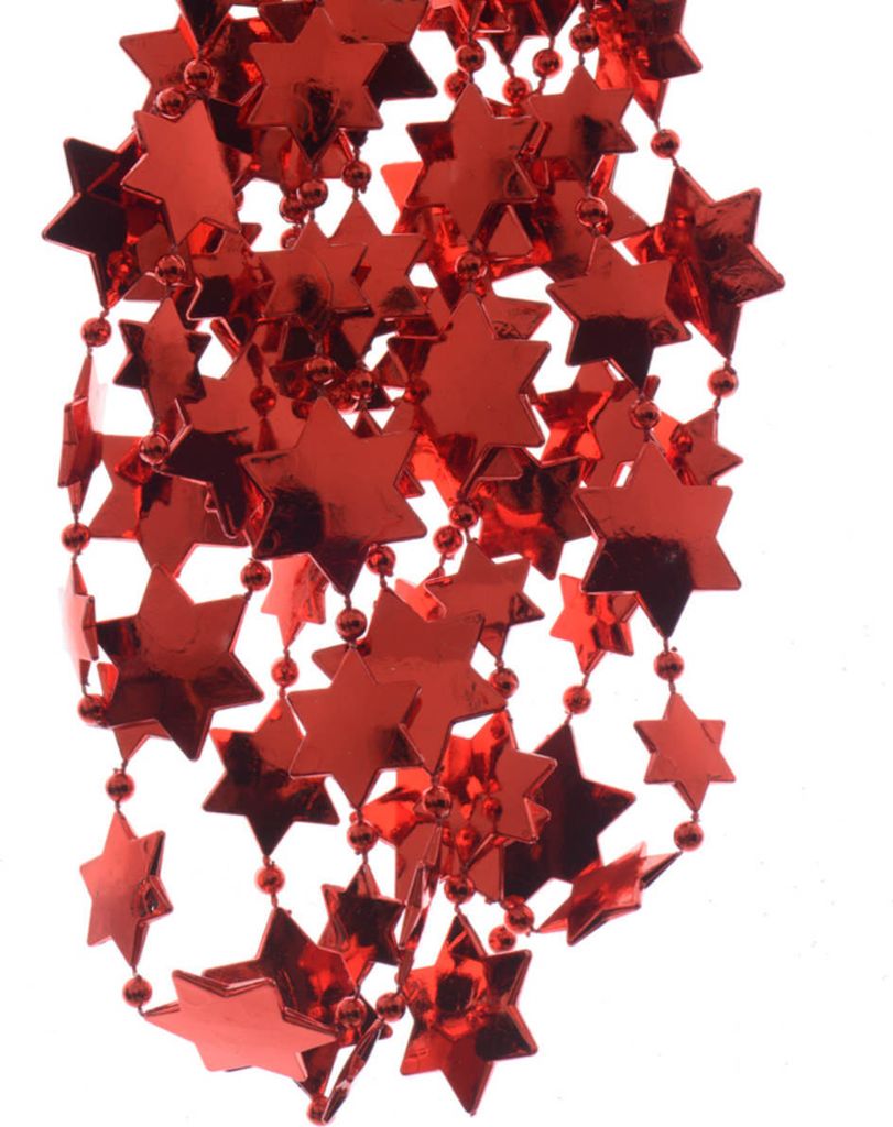 Ghirlanda di stelle di Natale rosso rosso 2,7 metri - Immagine del prodotto 