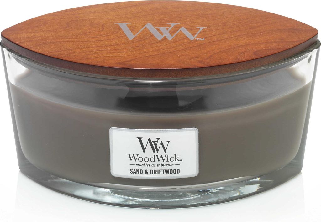 WoodWick Sand & Driftwood - Hearthwick-Duftkerze mit Produktbild 