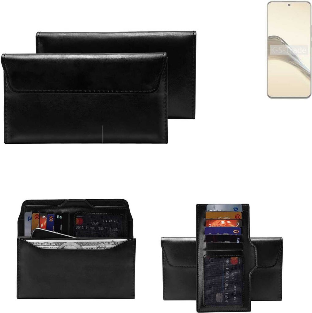 K-S-Trade Handy Hülle kompatibel mit Realme 13 Pro 5G Schutz Hülle Tasche Schutz Case Handytasche Kunstleder schwarz, 1x