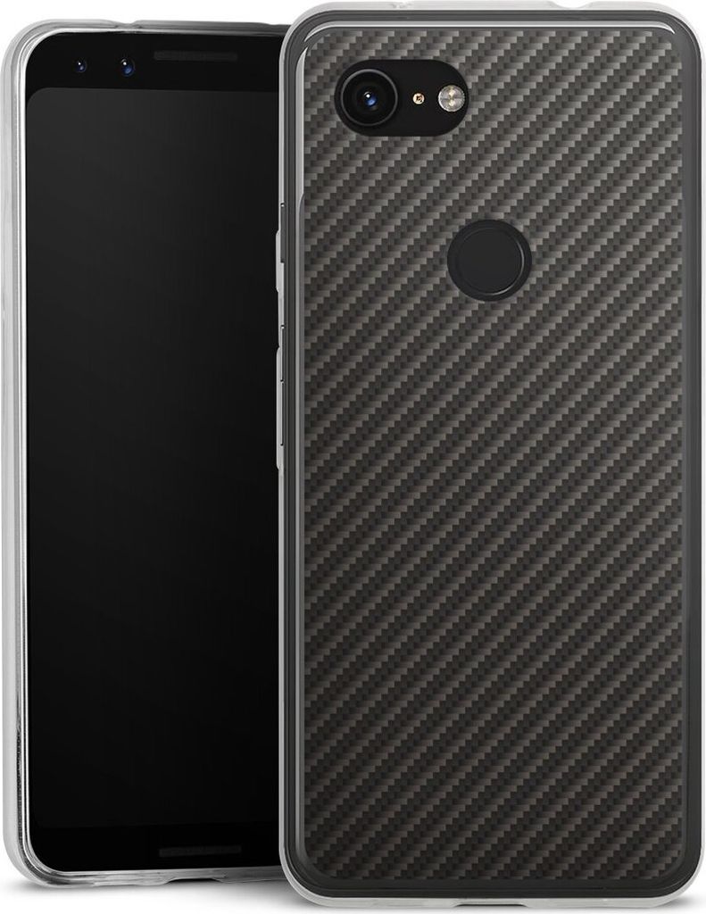 DeinDesign Slim Hülle für Google Pixel 3a Silikon Case Ultra Dünn Handyhülle Carbon Metallic Look Muster