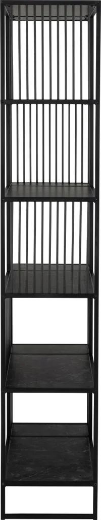 Bibliothèque gain de place Strington étagère 5 tablettes noire