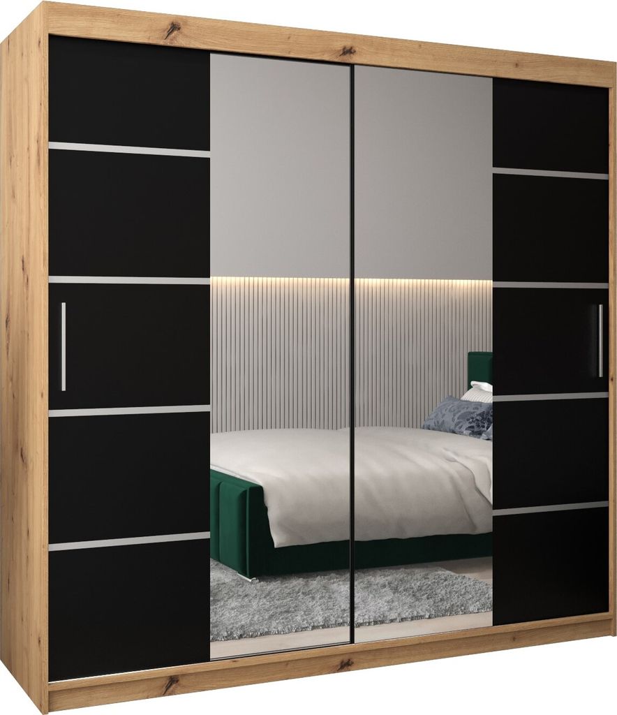 Kleiderschrank, Schiebetürenschrank Schlafzimmer, Schrank mit Spiegel VERONA 4 200 cm