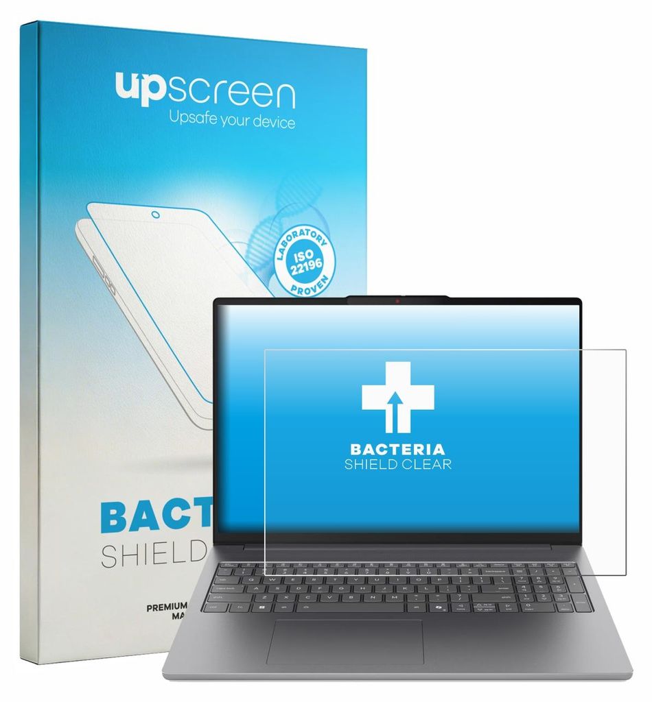 upscreen Schutzfolie für Lenovo IdeaPad Slim 5i Gen 11 16" Displayschutz Displayschutzfolie Folie Klar antibakteriell
