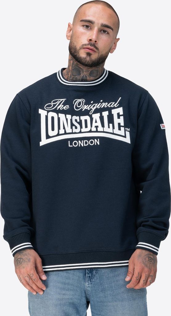 Herren Rundhals Sweatshirt normale Passform CLIFTON Dark Navy/Ecru XXL Lonsdale