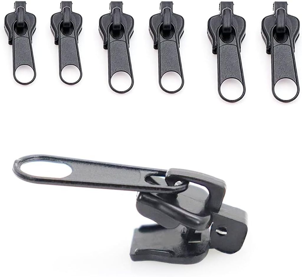 Schwarze Reißverschlüsse, Reißverschluss-Reparaturset für Jacken mit Reißverschluss-Installationszange und Reißverschluss-Verlängerungszüge...