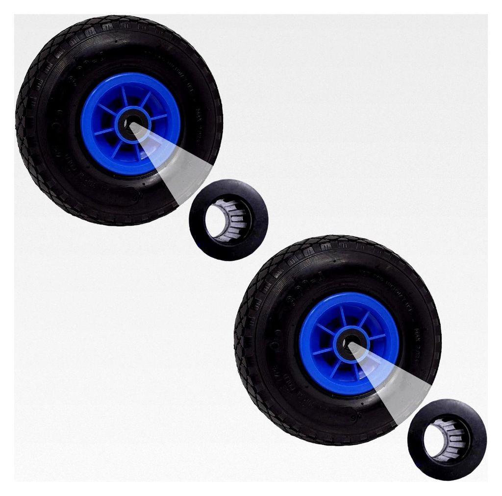 2X Sackkarrenrad 260x85 mm 3.00-4 Nabenlänge 75 mm Luftbereifung Ersatzrad Bollerwagenrad 4-lagiges Gewebe 4 PR