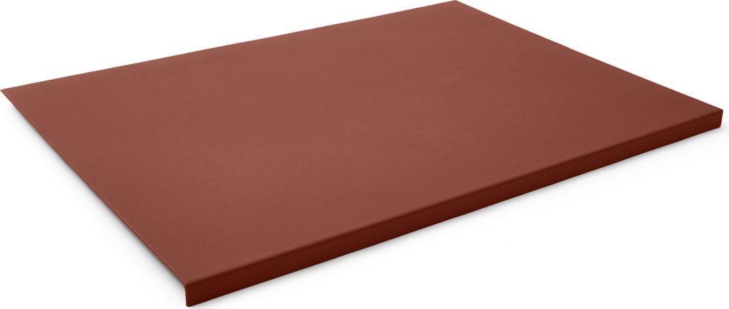 Gewinkelte Schreibtischunterlage Echtes Leder Orange Braun cm 50x35 - Rutschfester Boden - Hergestellt in Italien