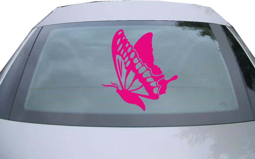 Indigos UG - Aufkleber Heckscheibe & Motorklappe DE2289 - pink - 600x564 mm - Schmetterling - Auto Scheiben Fenster Heckklappe Tuning Racing JDM - ...