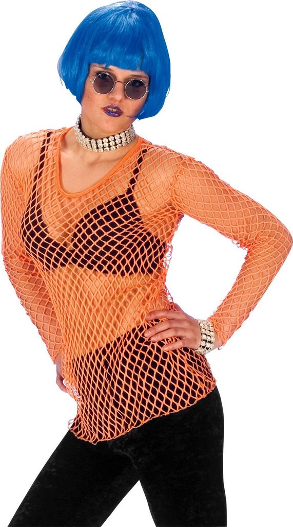 Netzhemd neon-orange Größe: M-L