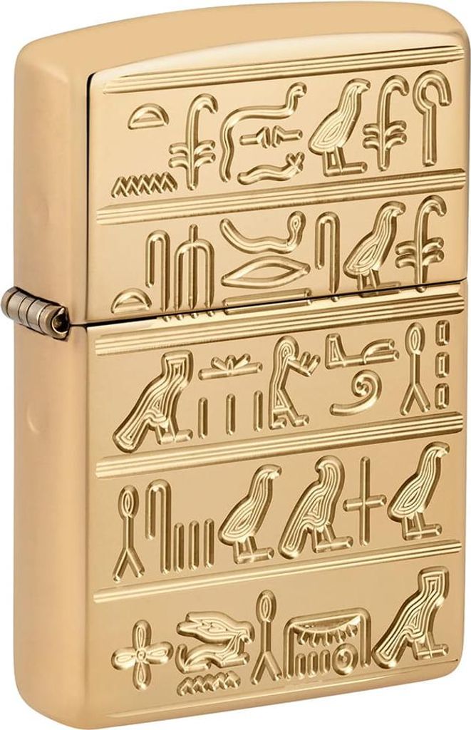 Zippo Benzin-Feuerzeug Messing poliert Hieroglyphes deep Produktbild 