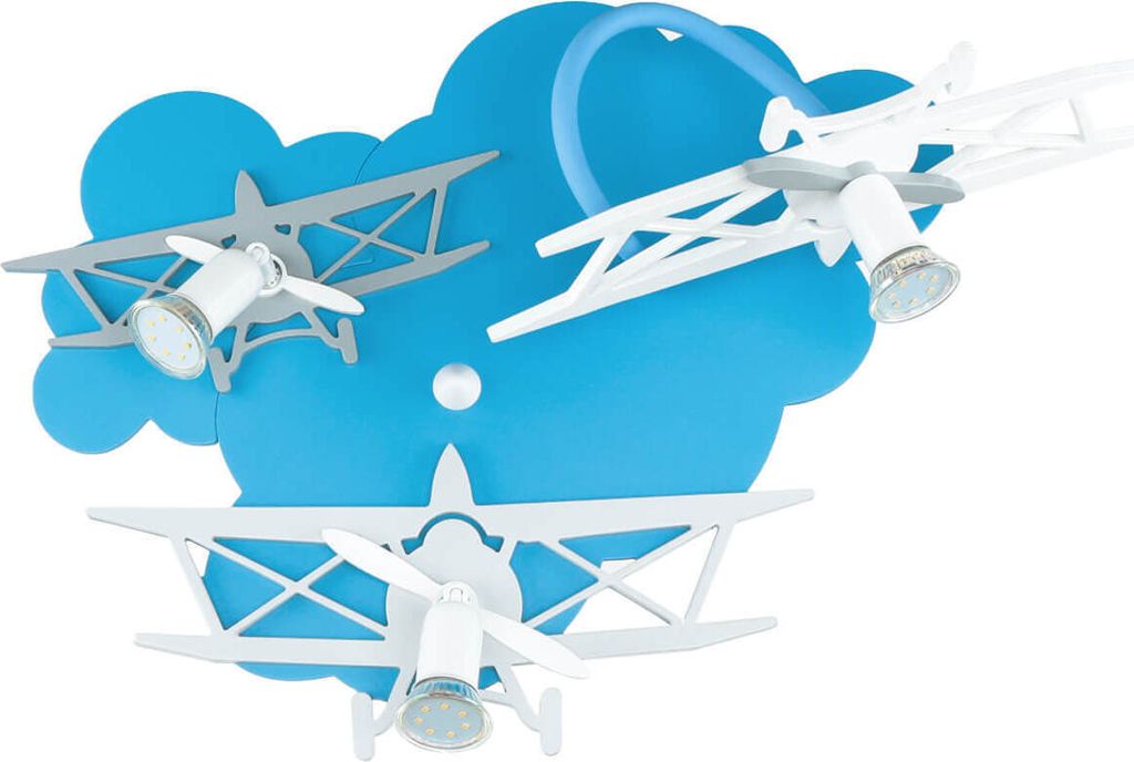 Wandlampe Für Kinder "Plane" Blau Sperrholz Kunststoff Produktbild 