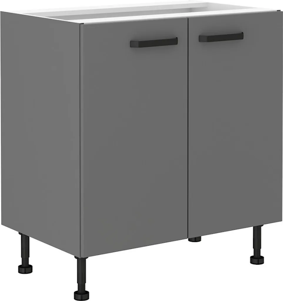 Armoire gain de place NELJA 80 cm - Solution rangement 2 portes grise