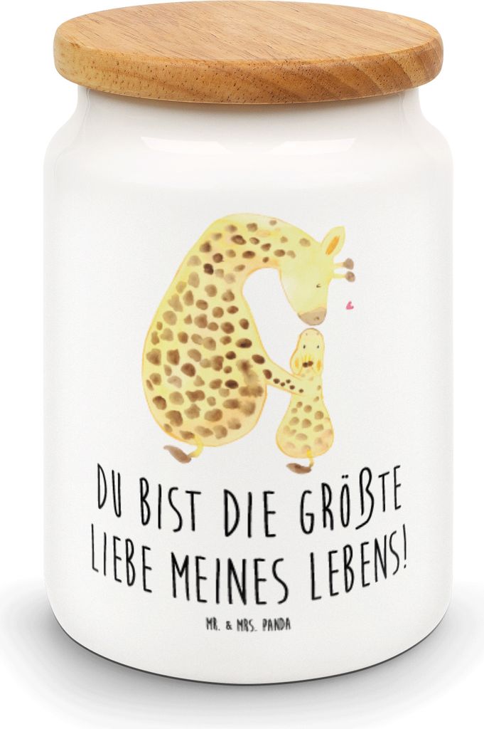 Mr. & Mrs. Panda Dose Giraffe Kind - Weiß - Geschenk, Afrika, Keksdose, behälter, müslidose, Sohn, Tochter, Kaffeedose, Mutter, zuckerdose, Mama...