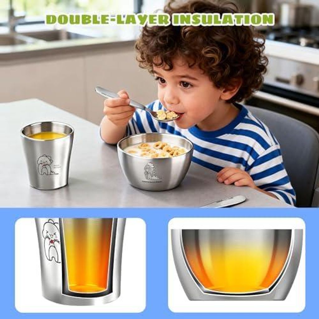 Edelstahl Baby Geschirrset, Kindergeschirr-Set aus