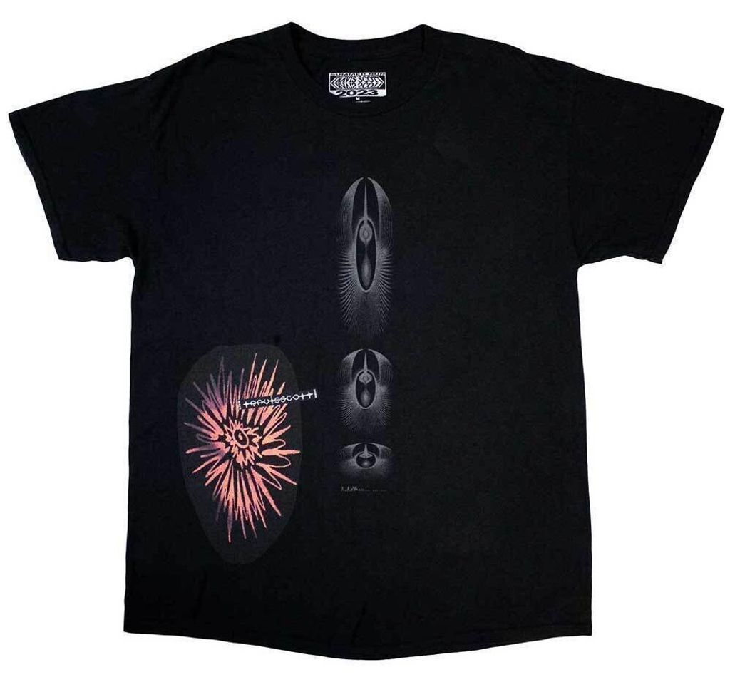 Travis Scott Summer Run 2023 Dublin (Back Print & Ex-Tour) Black 2XL T-Shirt