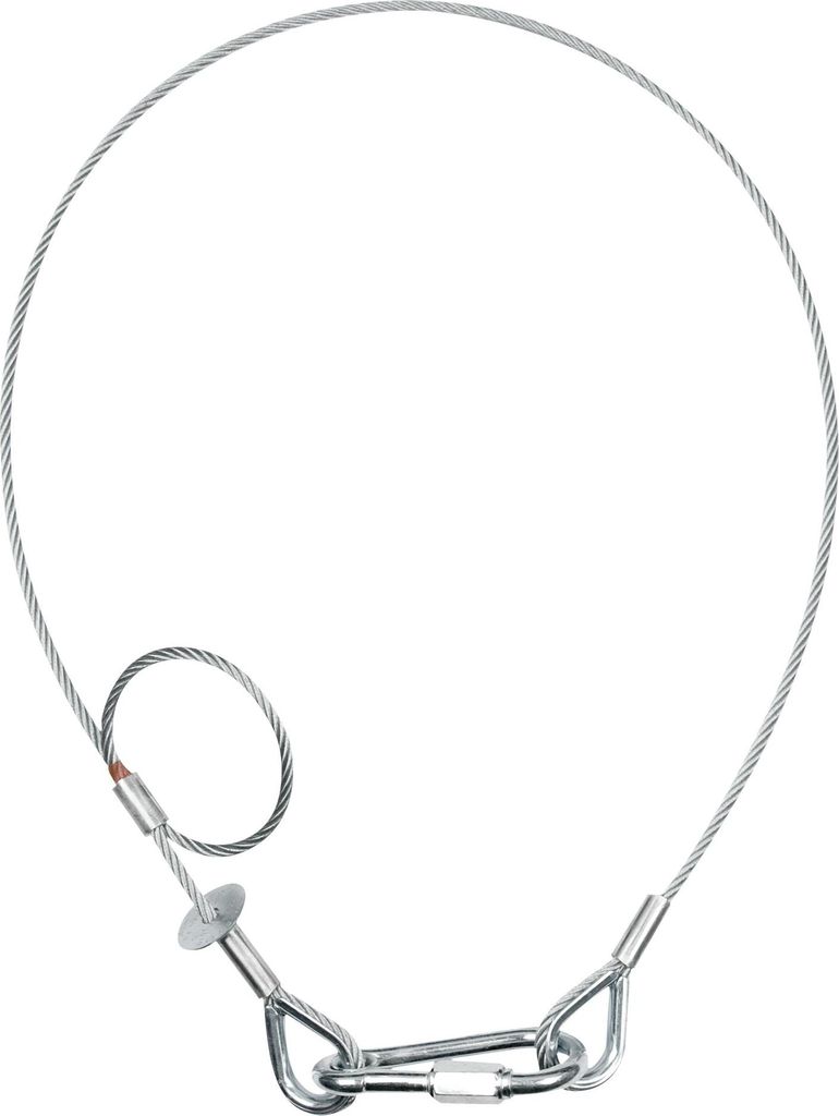 Saveking Safety Cable 5 mm - BGV-C1 WLL: 60 kg - 100 cm - Silber