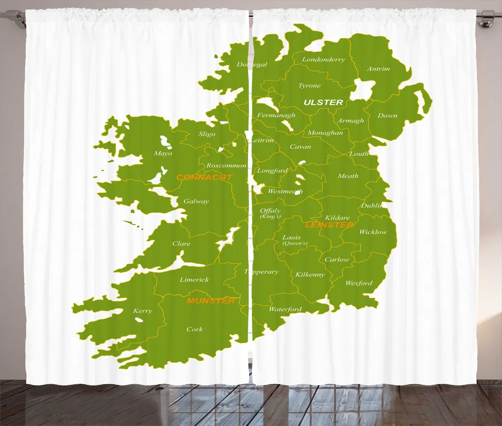 Rideau décoratif Irlande pour chambre rustique 280x225 cm avec crochets