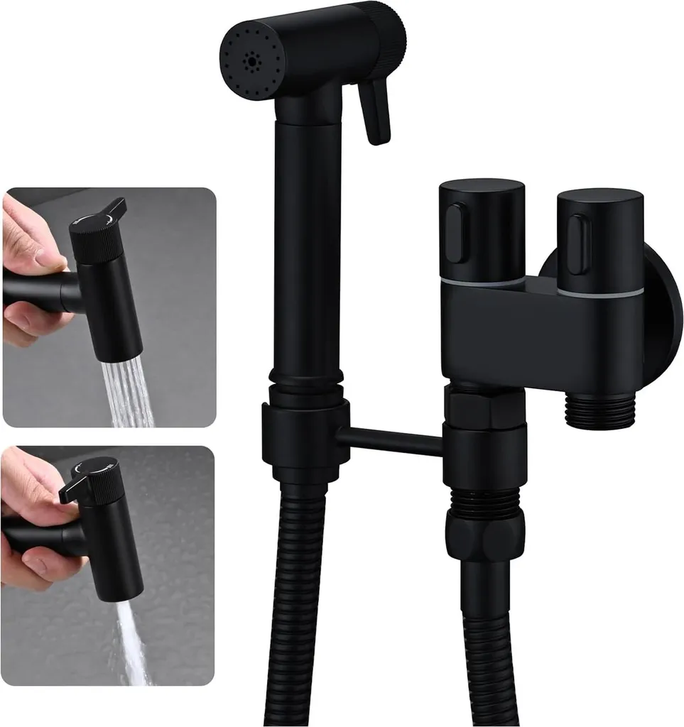 Finissez-en avec le papier toilette : Douchette bidet murale noire laiton