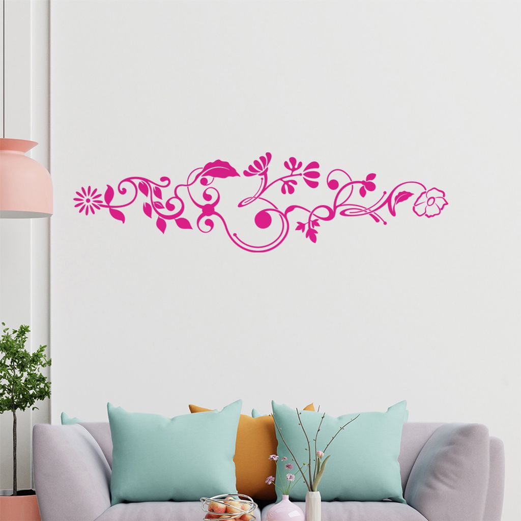 Sternblüte - Tribal -Pflanze Wandtattoo in 6 Größen - Wandaufkleber Wall Sticker - Dekoration, Küche, Wohnzimmer, Schlafzimmer, Badezimmer