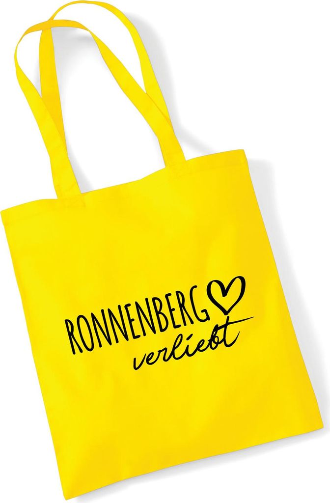 Huuraa Jutebeutel Ronnenberg verliebt 10 Liter Yellow Baumwolle Tasche Geschenkidee