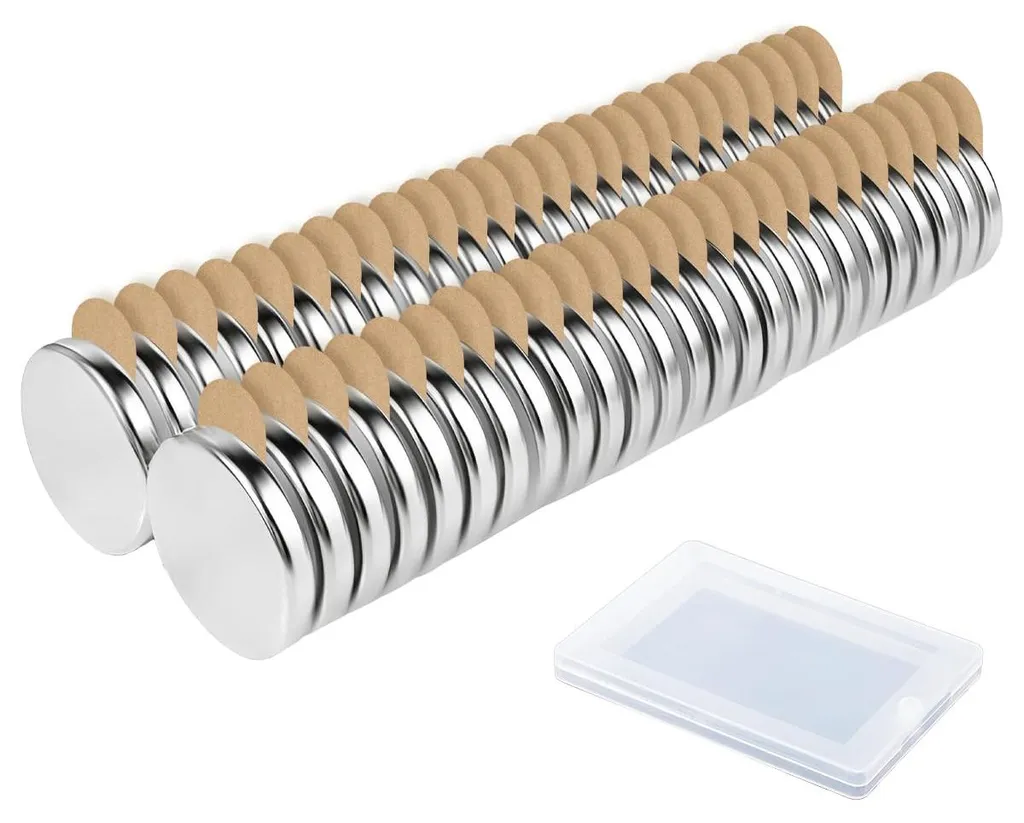 Aimants néodyme ronds 8x1 mm extra plats et auto-adhésifs - Lot de 50
