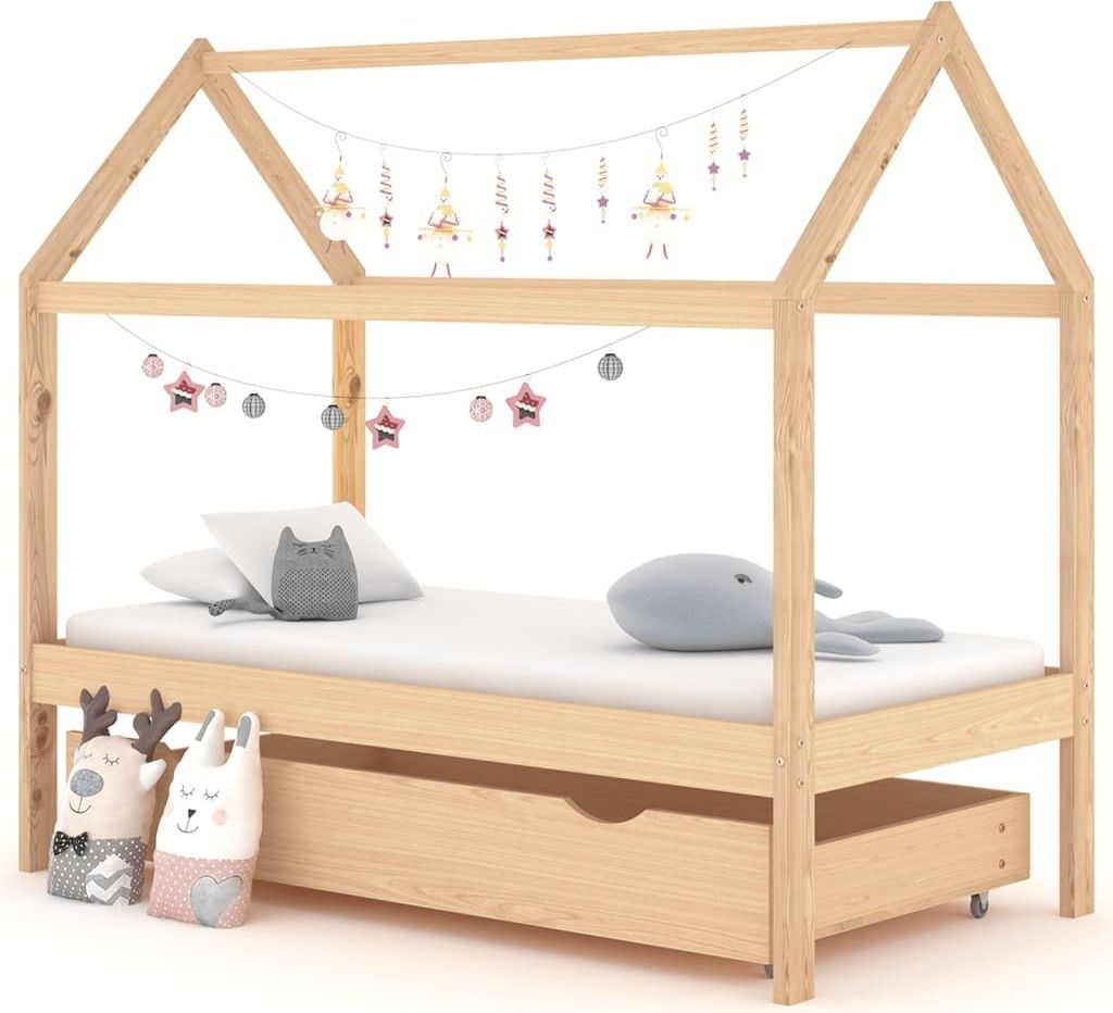 Maison Exclusive - Kinderbett mit Schublade Massivholz Kiefer 80x160 cm