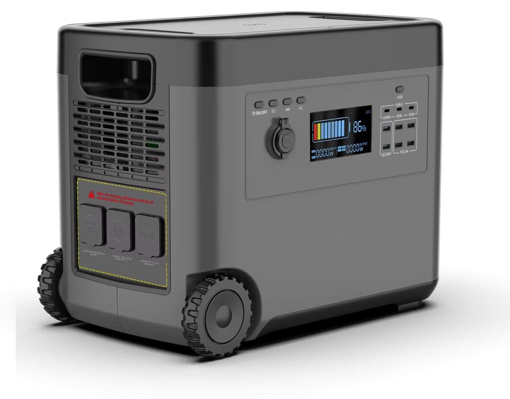D5 - Tragbare Powerstation Solar Generator Powerbank - 2500W 2160Wh Kapazität - Für Camping Wohnmobil Haus-Notstrom - XL-Größe - D5 Grau