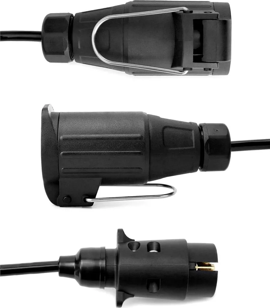 QWORK 2M cavo adattatore rimorchio da 7 a 13 pin 12V caravan trattore barca rimorchio - 4