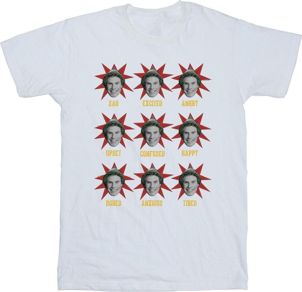 Elf - "Many Moods Of Buddy" T-Shirt für Herren BI24142 (L) (Weiß)