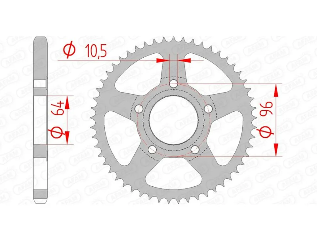 Corona AFAM 10203-53 per Viaggi e Off-Road Passo 428 Acciaio