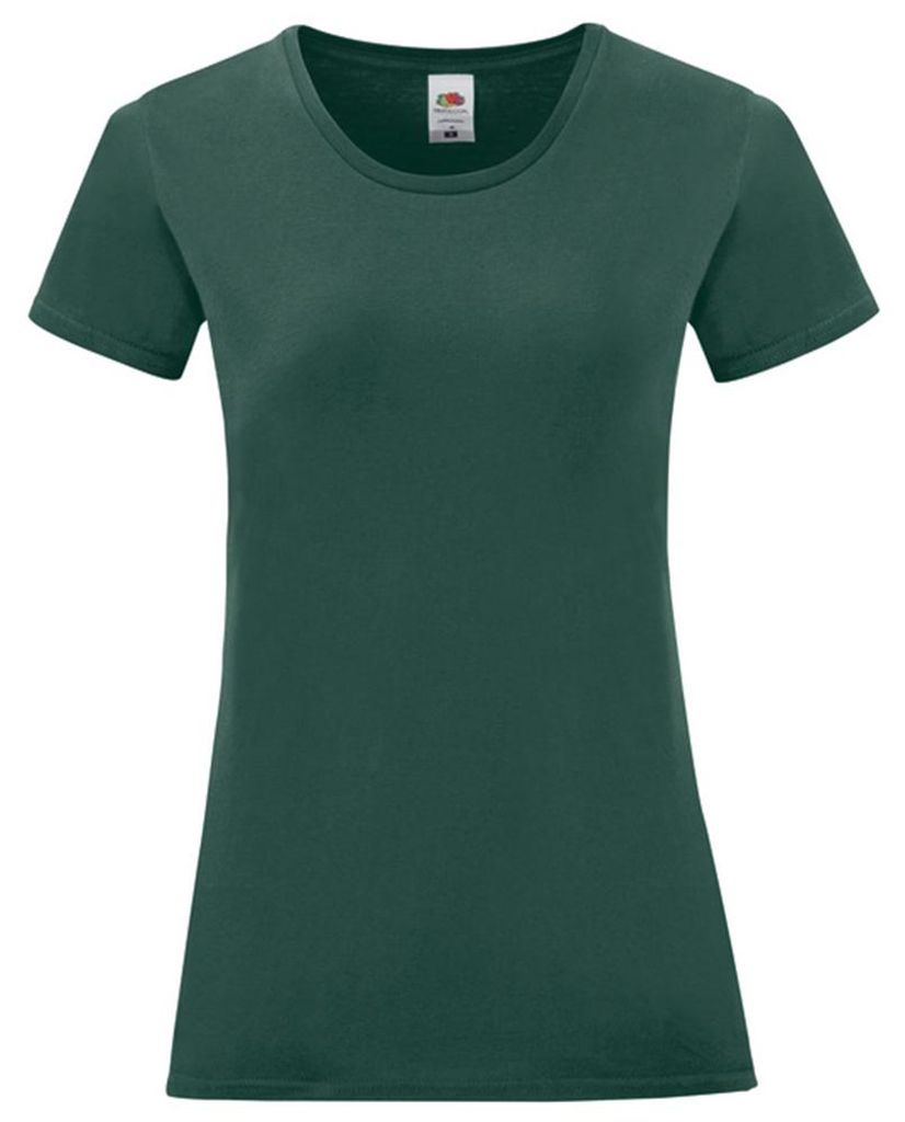 Fruit of the Loom - "Iconic" T-Shirt für Damen, Gekämmte Baumwolle LT5720 (XXL) (Tannengrün)
