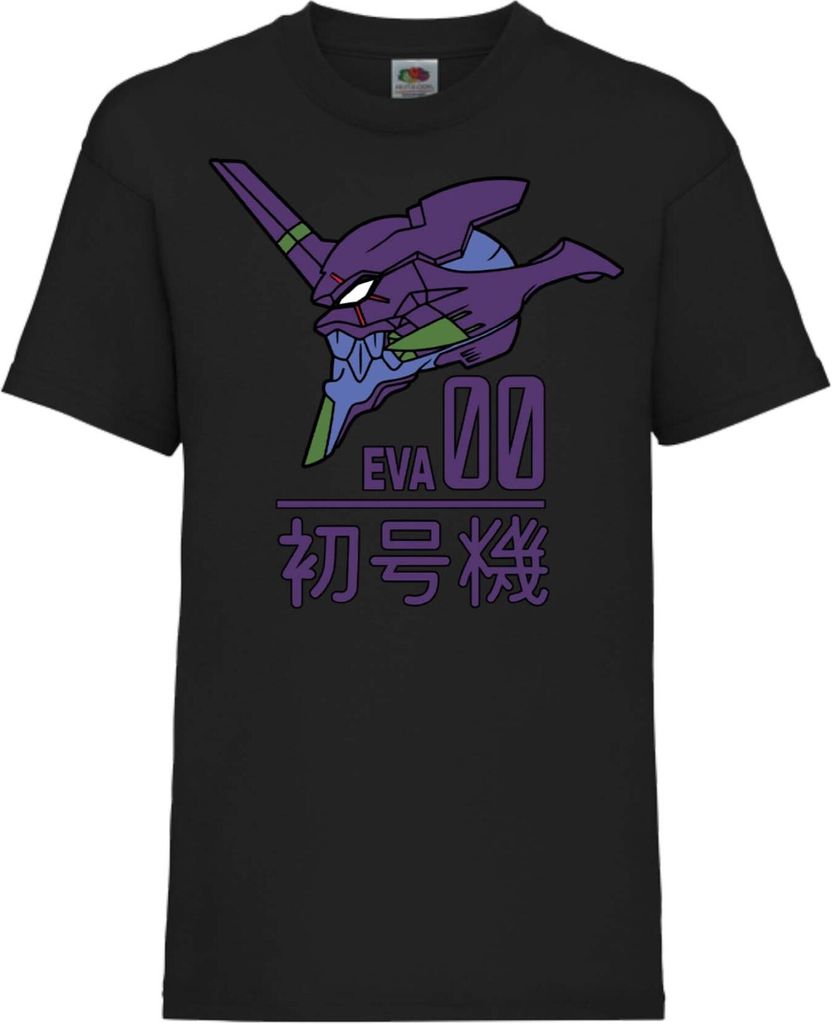 Kinder T-Shirt Neon Anime Genesis Manga Evangelion Eva Unit 00 Eva Genesis, 5-6 Jahr - 116 / Schwarz