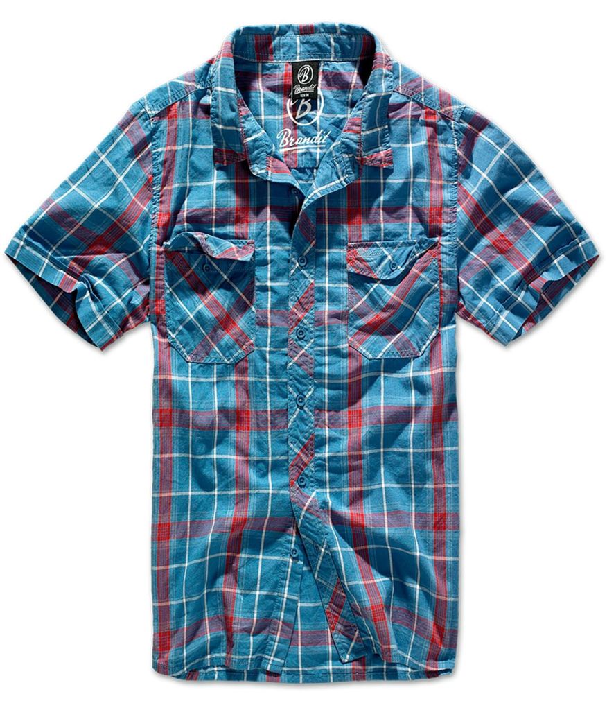 Camisa de manga corta Brandit Roadstar, color rojo/azul, Imagen del producto 