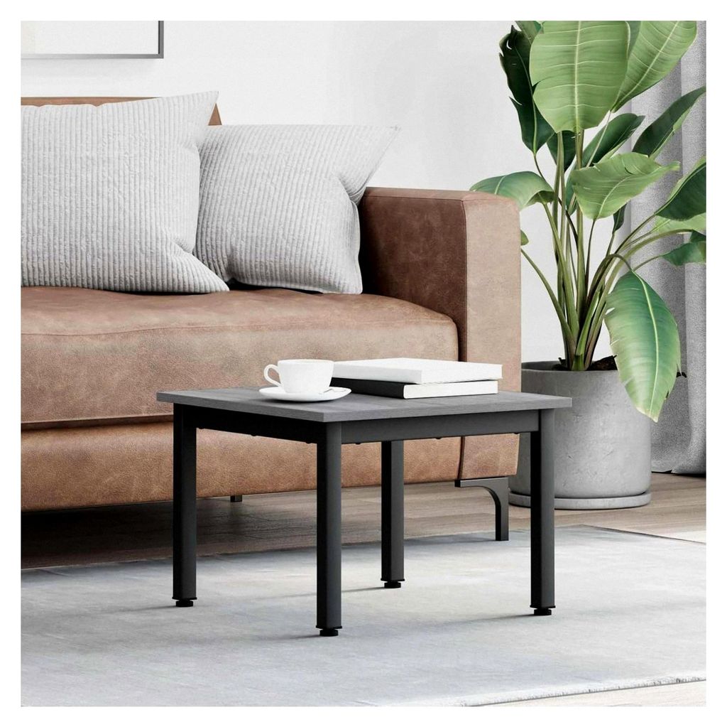 Rechteckiger Couchtisch mit minimalistischem Design - Grau | Holzwerkstoff & Metall | Wohnzimmer